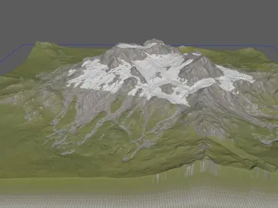 Green Snow Mountain 3D model