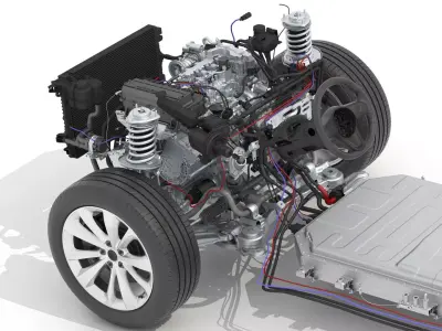 Electric vehicle chassis 3D model