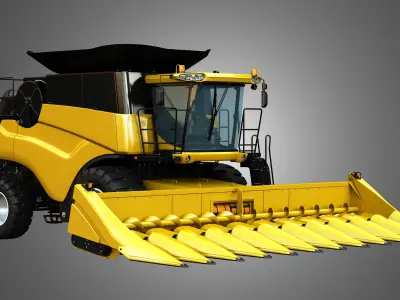 NH - CR 9070 Combine Harvester - With Corn Harvester Head 3D model