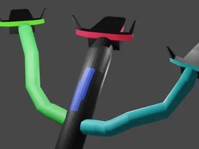 3 headed worm 3D model