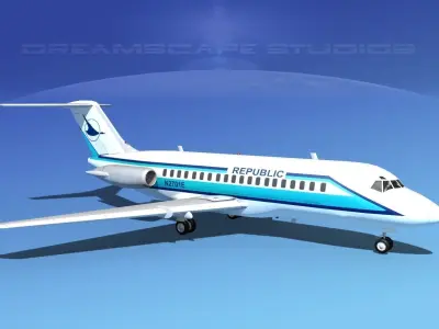 Douglas DC-9-20 North Central 3D model