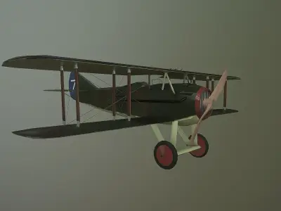WWI fighter SPAD XIII Low-poly 3D model