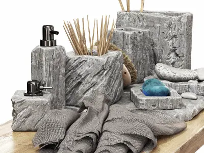 Batroom decor stone soap n3 3D model