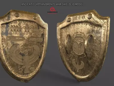 ANCIENT EGYPTIAN WAR SHIELD 3D MODEL Low-poly 3D model