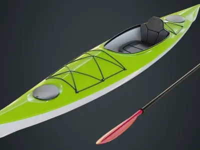 Kayak 2A Low-poly 3D model