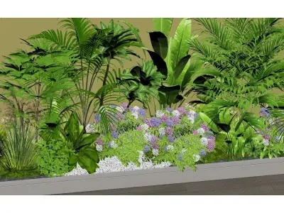 flower border design 3D model