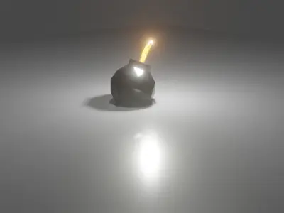 Low poly bomb candle 3D model