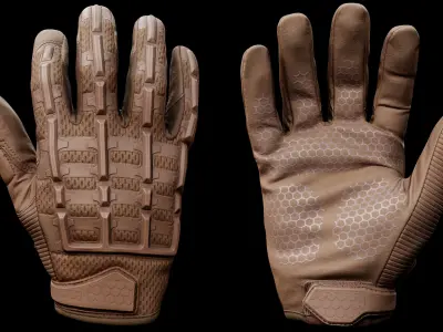Tactical Gloves 024 Low-poly 3D model