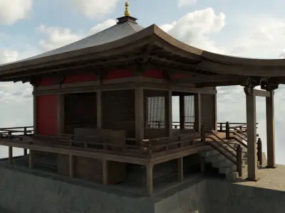 oriental house Low-poly 3D model