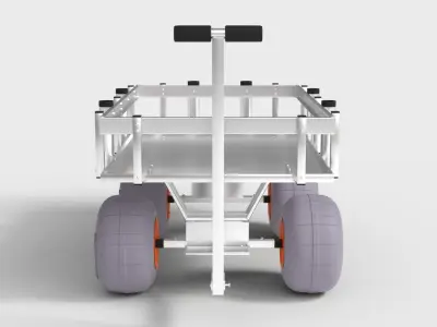 BEACH AND PIER CART Low-poly 3D model