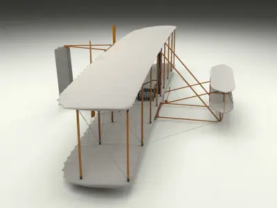 Rigged Wright Flyer 1903 3D model