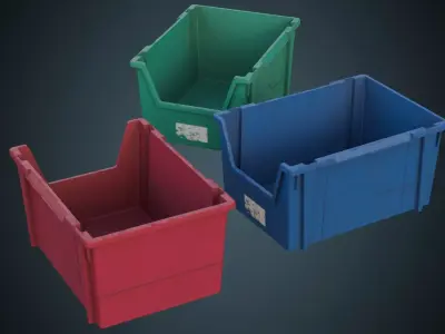 Storage Bin 1B Low-poly 3D model