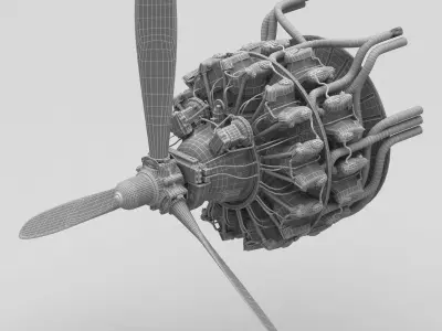 Radial engine R 2000 3D model