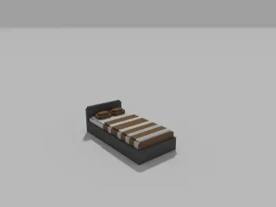 This is a furniture model bed Free low-poly 3D model