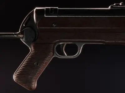 MP 40 - WW2 Submachine Gun - PBR Game Ready Low Poly Free low-poly 3D model