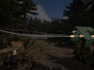 Fishing Pole Low-poly 3D model