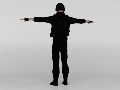 Commando police officer 3D model