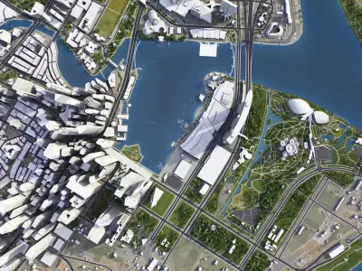 Singapore Low-poly 3D model