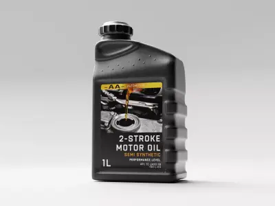 2 Stroke Motor Oil Bottle Free low-poly 3D model