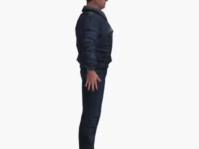 Policeman police officer in uniform Low-poly 3D model