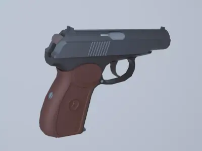 Makarov PM with 20 Attachments Pack - Low Poly and Game-Ready Low-poly 3D model