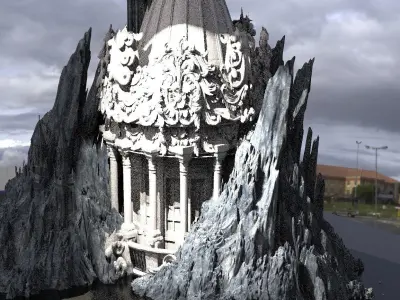 Mountain Castle Retreat Kit bash 2 3D model