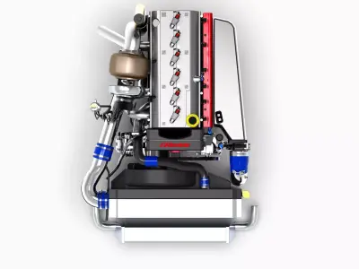 1JZ GTE Turbo Straight 6 Engine Low-poly 3D model