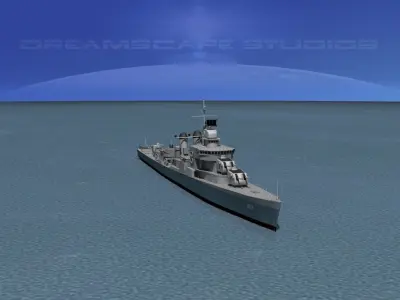 Sumner Class Destroyer DD-857 USS Bristol 3D model