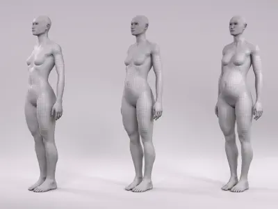 8 months pregnant fashion mannequin pose set 3D model