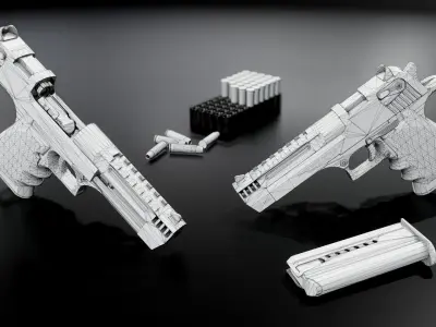 Desert Eagle L5 357 Magnum Low-poly 3D model