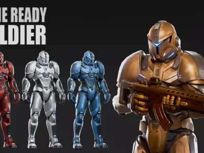 SciFi Soldier Character Low-poly 3D model buy
