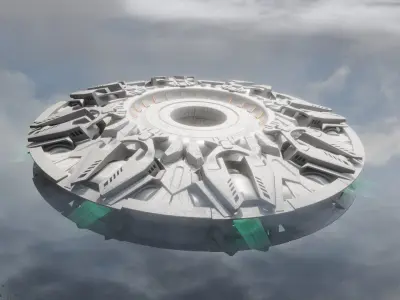 UFO unidentified flying object Low-poly 3D model