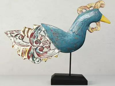 Antique Peacock on Stand by Jeffan 3D model