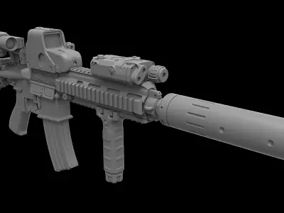 HK416 Assault Rifle 3D model