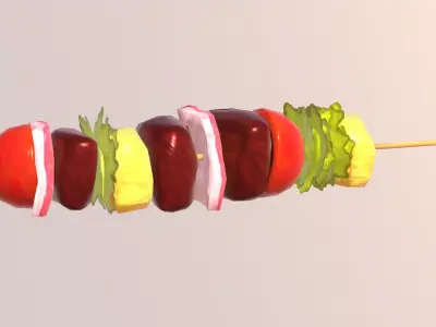 BBQ Skewers - Hand Painted Free 3D model