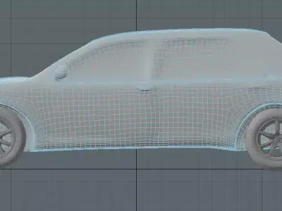 Stylized sedan car Cartoon Car 3D model