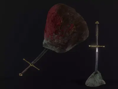 The Sword Still in the Stone - An April Fools Weapon Free low-poly 3D model