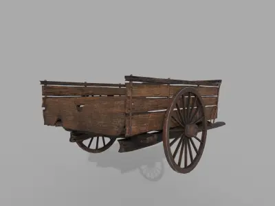 Old Cart Low-poly 3D model get