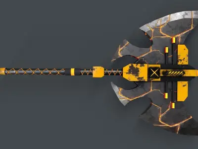 Sci-Fi Axe V4 - 02 Low-poly 3D model