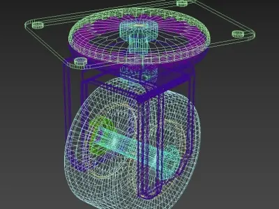 Castor Wheel 3D model 3D model