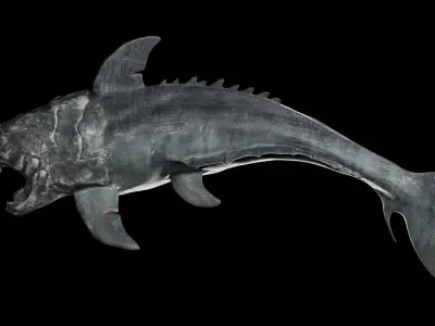 Dunkleosteus shark Low-poly 3D model