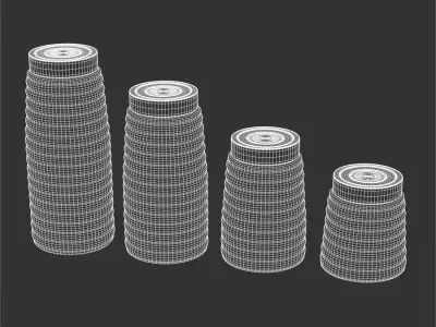  Metal Lidded Ribbed Glass Canister Set Models 