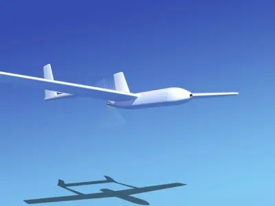 Mohajer 3 Drone Unmarked 3D model