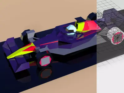 F1 Red Bull Low Poly Formula RedBull Redbull Game Lowpoly f1 Free low-poly 3D model