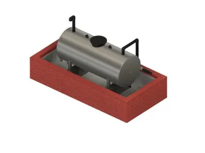 Model Railway Oil Tank with Brick Bund 3D print model
