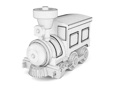 Toy steam locomotive 3D model