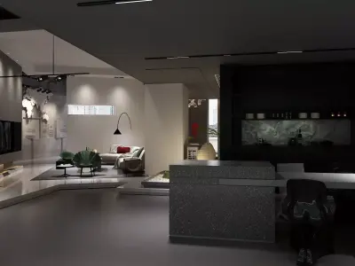 Corporate Exhibition Hall Low-poly 3D model