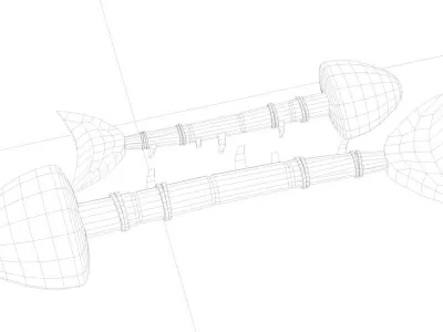 Cartoon fish bone  bone fossil C4D model Low-poly 3D model