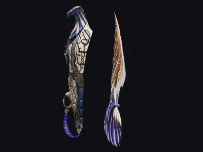 Sword Light Anubis Shield Armor Dark Edged Cutting Magic Low-poly 3D model