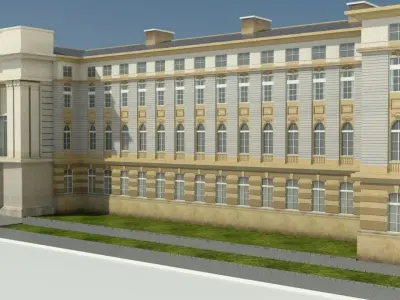 Neoclassical Building Low-poly 3D model